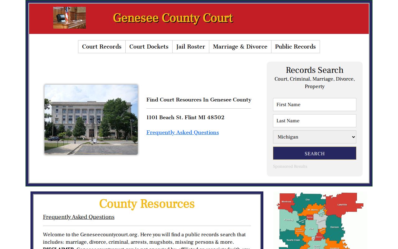 Genesee County criminal court case records navigation