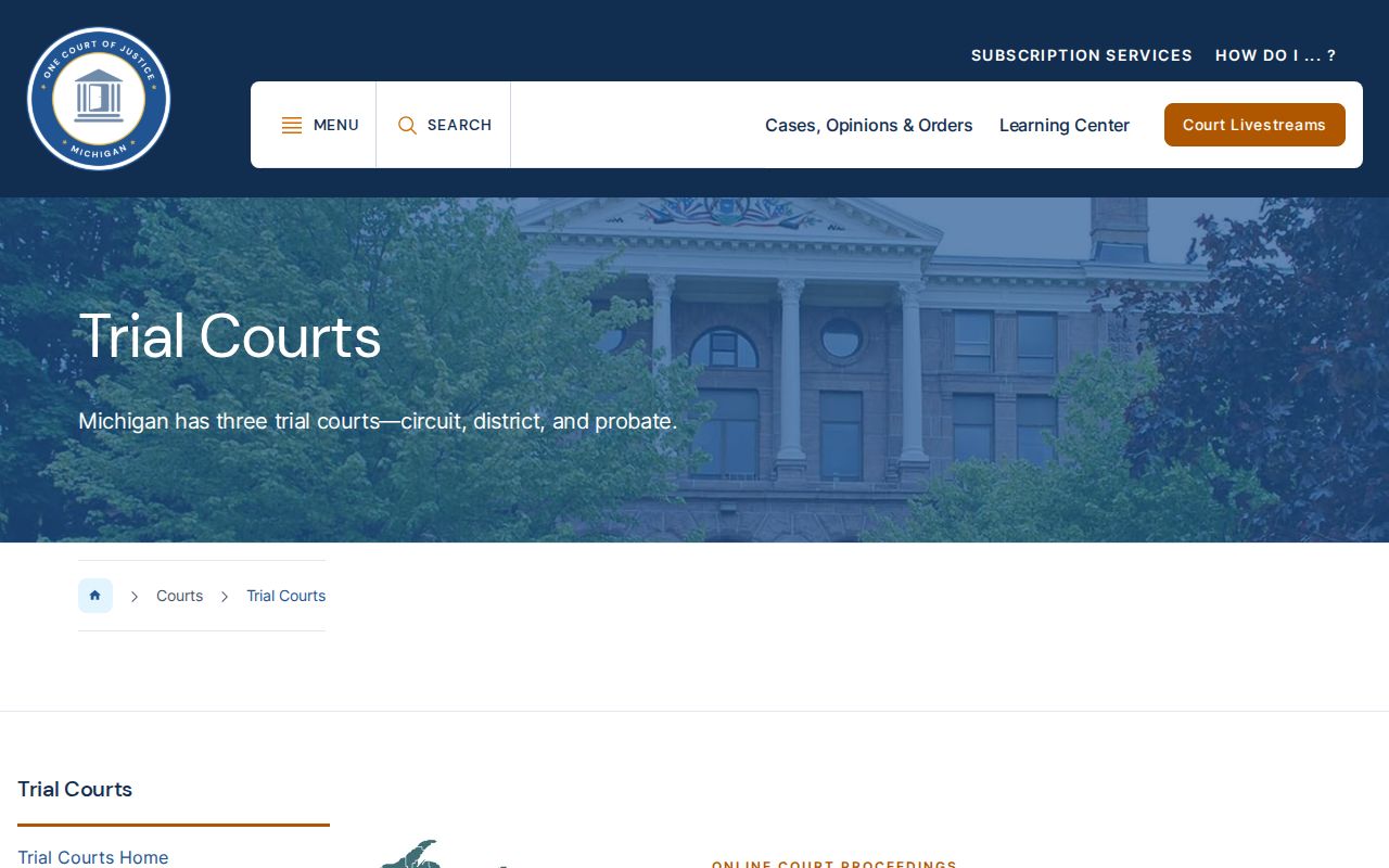 Michigan trial court information for Genesee County criminal cases