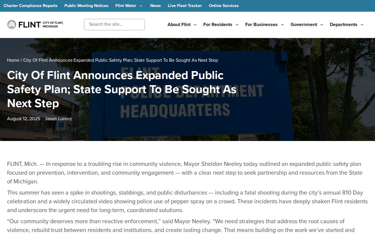 Flint criminal records context from expanded public safety plan