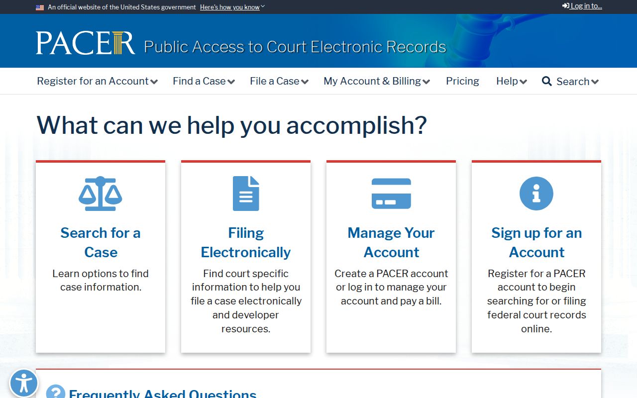 Federal criminal record search for Genesee County through the PACER account page